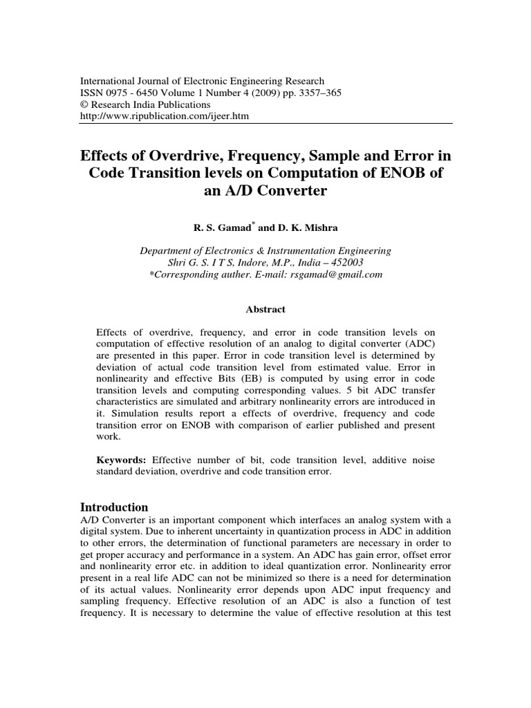 Effects of Overdrive, Frequency, Sample and Error in Code Transition ...