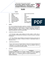 SILABO POR COMPETENCIAS INSTALACIONES ELÉCTRICAS, 2020-I