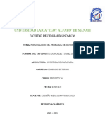 (Deber) Formulación Del Problema de Investigación