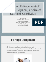 Report On Enforcement of Foreign Judgment, Choice of Law and Jurisdiction