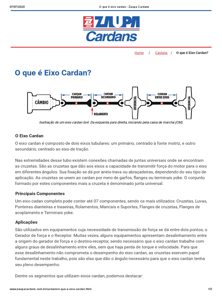 Guia Completo sobre Eixo Cardan | PDF | Veículos | Tecnologia de veículos