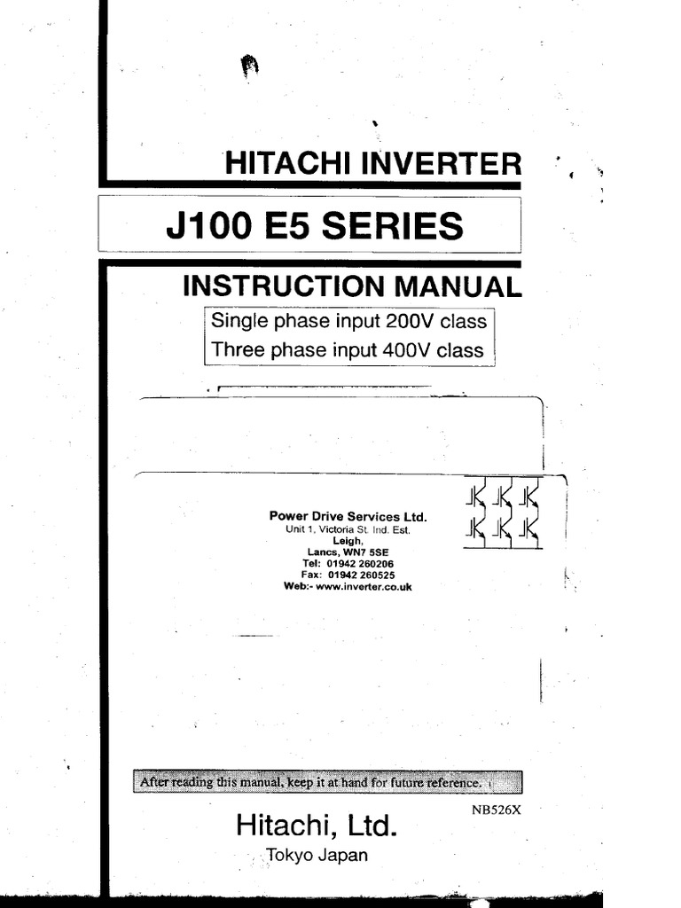 Hitachi J100e5 Manual PDF | PDF