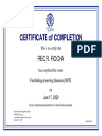 Facilitating Elearning Sessions (NCR) - Certificate of Completion PDF