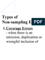 Types of - Non Sampling