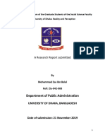 Department of Public Administration: A Research Report Submitted