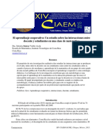 El Aprendizaje Cooperativo: Un Estudio Sobre Las Interacciones Entre Docente y Estudiantes en Una Clase de Matemática - Zuleyka Suárez Valdés-Ayala