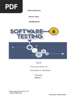 Lab Manual 10: Software Testing