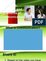 Nature, Process and Elements of Communication