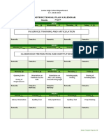 In-Service Training and Articulation: Instructional Plan Calendar