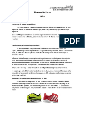 5 Fuerzas de Porter Caso de NIKE | PDF | Nike | Marca
