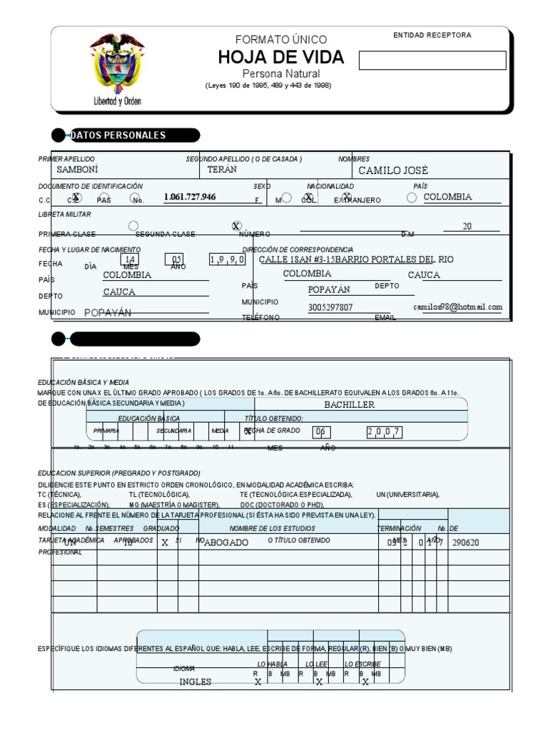 Formato unico de hoja de vida persona natural dafp pdf porn sex picture