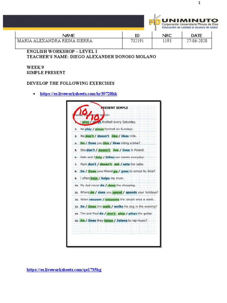 Simple Present Tense Lesson Plan | PDF