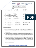 Linear Equations in Two Variables: Word Problems