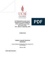 An Independent Project Report Submitted in Partial Fulfilment of The Regulations Governing The Award of The B.Sc. (Hons) Computing, 2020