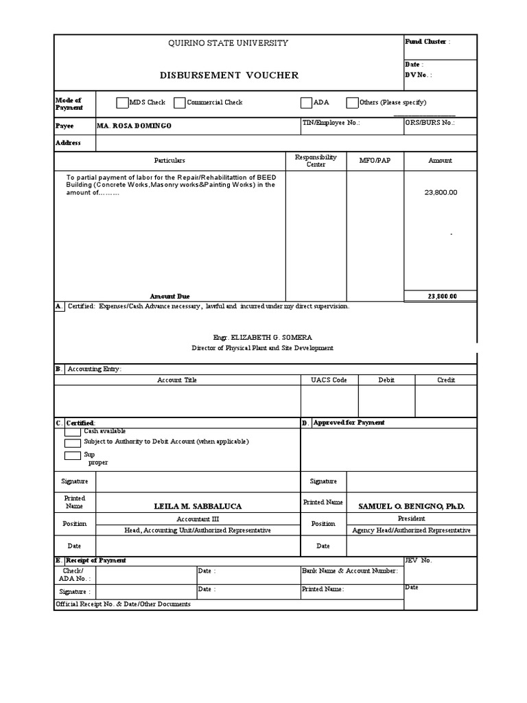 Voucher LADIES DORM CABINET | PDF | Payments | Cheque