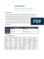 JOHARI Window Worksheet: Professional Communications OER: Presentations