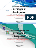 Rosario Ocampo Elementary School Certificate of Participation Online IPCRF Orientation