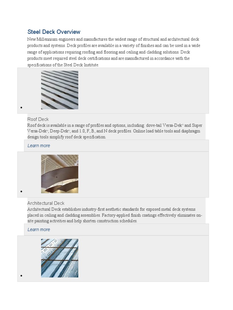 Steel Deck | PDF | Composite Material | Concrete