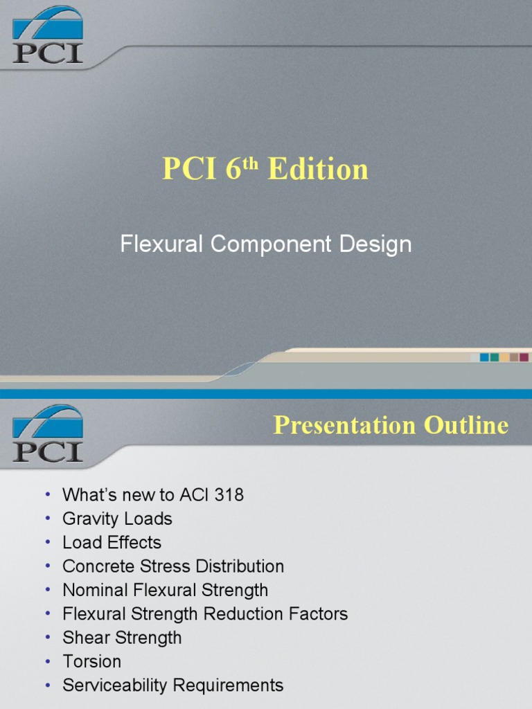 PCI 6th Edition Flexural Design Guide | PDF | Prestressed Concrete ...