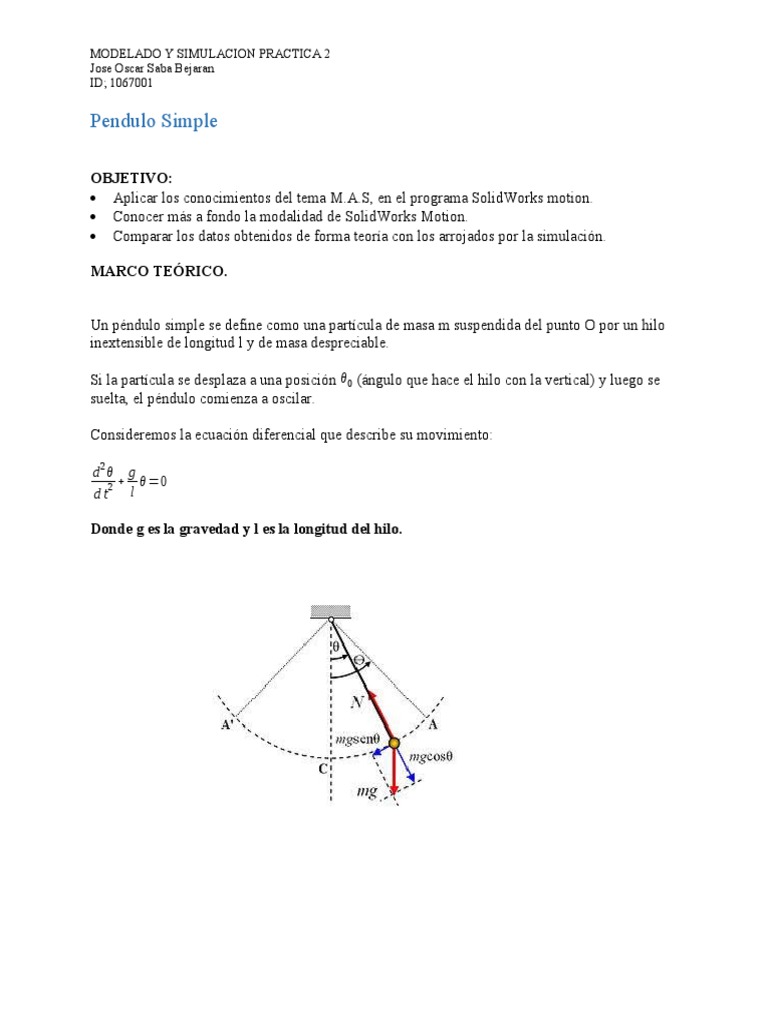 Practica 2 Pendulo Simple | PDF | Péndulo | Cantidad