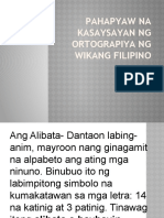 Pahapyaw Na Kasaysayan NG Ortograpiya NG Wikang Filipino