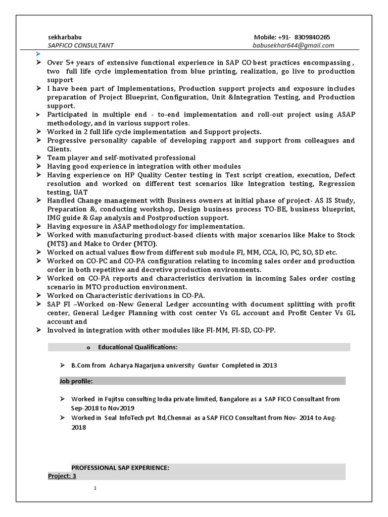 Having 5+years Experince in Sap Fico Consultant | PDF | Sap Se | Valuation  (Finance)