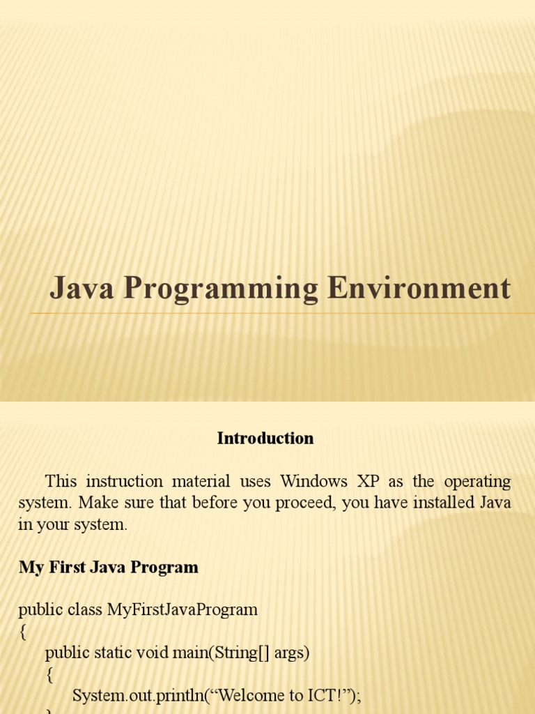 Java Programming Environment | PDF | Java (Programming Language ...