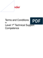 Terms and Conditions Level 1 Technical Support Competence
