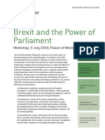 Brexit and The Power of Parliament: Workshop, 9 July 2018, Palace of Westminster