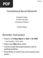 Convolutional Neural Networks: Computer Vision CS 543 / ECE 549 University of Illinois Jia-Bin Huang