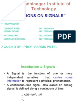 "Operations On Signals": Guided By: Prof. Hardik Patel