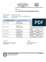 Individual Daily Log and Accomplishment Report: Department of Education