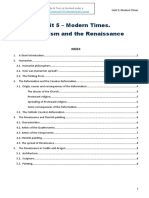 Unit 5 - Modern Times. Humanism and The Renaissance: Index