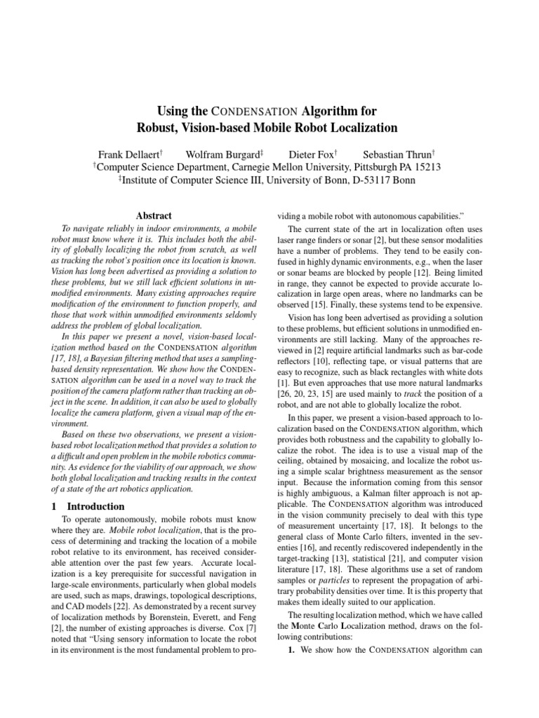 Using The C Algorithm For Robust, Vision-Based Mobile Robot ...