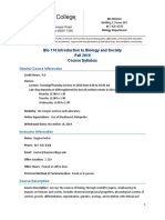 Bio 110 Introduction To Biology and Society Fall 2019 Course Syllabus