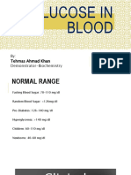 Glucose in Blood: By: Tehmas Ahmad Khan Demonstrator-Biochemistry
