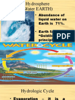 Abundance of Liquid Water On Earth Is 71%. - Earth Fall in "Goldilocks" Principle