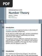 MAMathEd 220 Number Theory