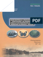 BIODAMAZ - D.T N° 010 - Bases Biofísicas y Propuestas de Zonificación y de Programas para El Plan Maestro de La Zona Reservada Allpahuayo - Mishana