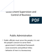 Government Supervision and Control of Business