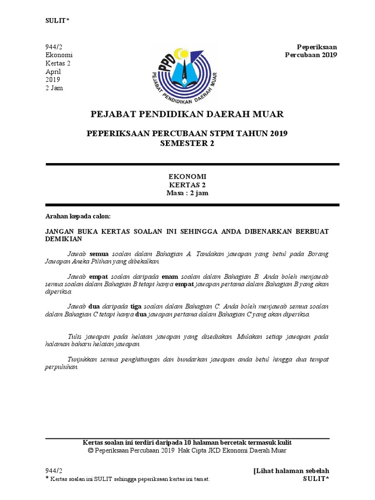 Percubaan Eko P2 Muar Pdf