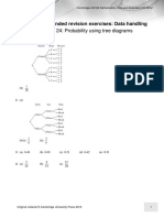 Worksheet 24: Probability Using Tree Diagrams: Answers To Extended Revision Exercises: Data Handling