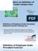 Definition of Employee Under Various Acts