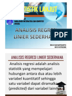 Statistik Lanjut - Analisis Regresi Linier Sederhana