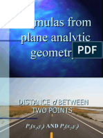 Formulas From Analytic Geometry