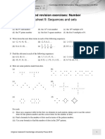 Extended Revision Exercises: Number: Worksheet 9: Sequences and Sets