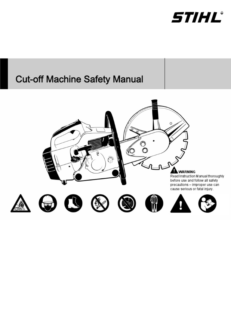 STIHL Cut Off Machine Instruction Safety Manual PDF Silicon Dioxide