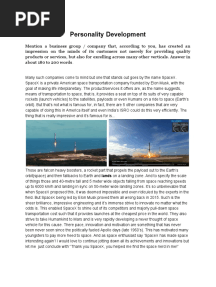SpaceX, An Inspiration