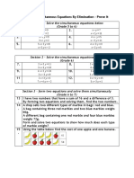 Section 1 - Solve The Simultaneous Equations Below (Grade 5 To 6)