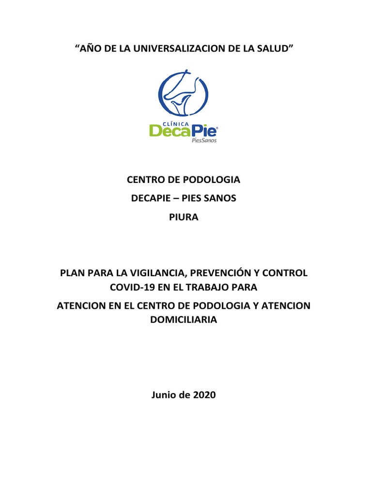 Plan COVID-19 en Decapie Piura | PDF | Lavado de manos | Condicion cronica